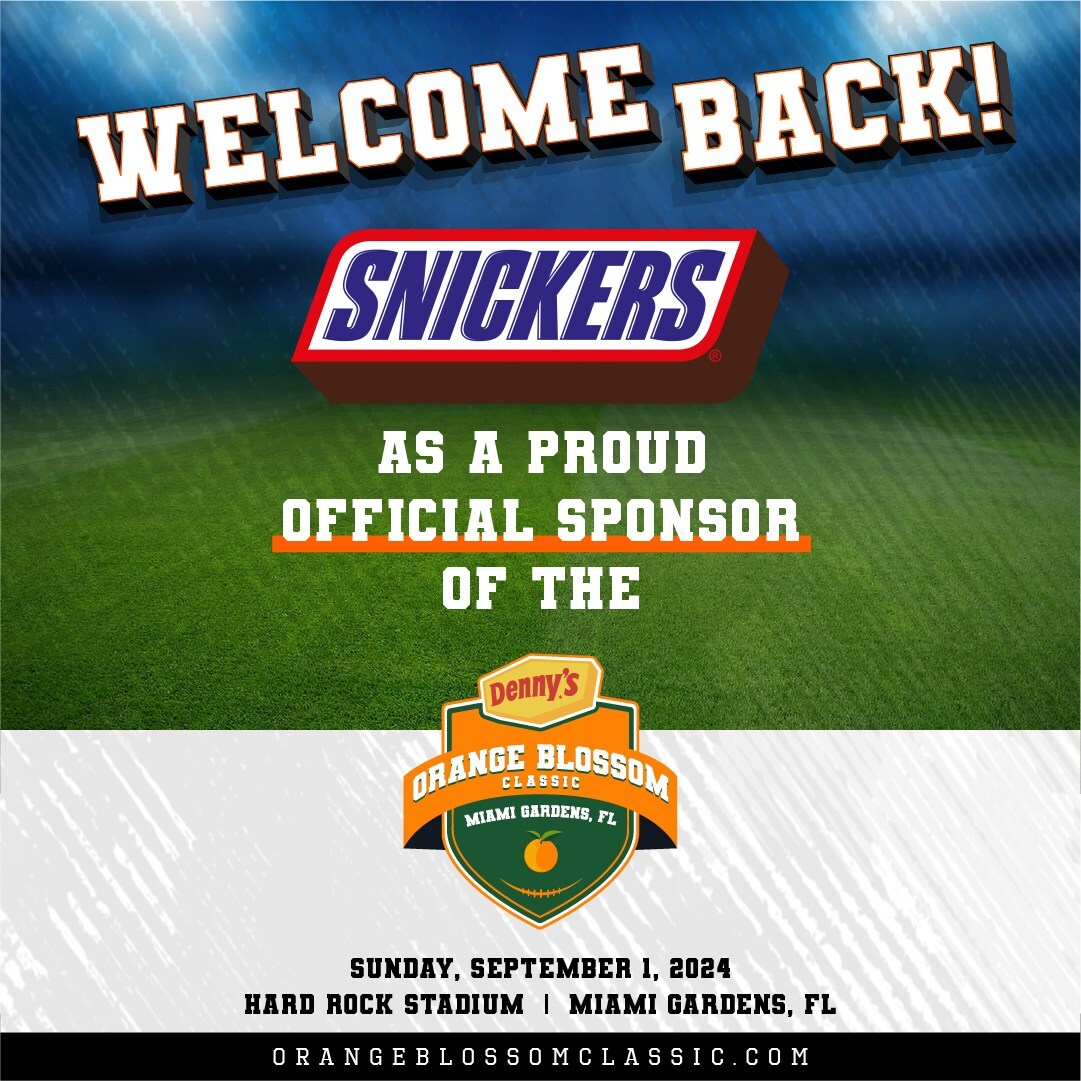 You are currently viewing Orange Blossom Classic Announces the Return of SNICKERS® as Official Candy Bar of the Celebrated College Football Event