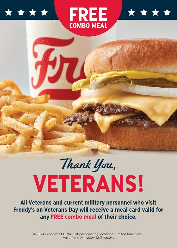 Read more about the article Freddy’s Honors Veterans with Free Combo Meal Cards