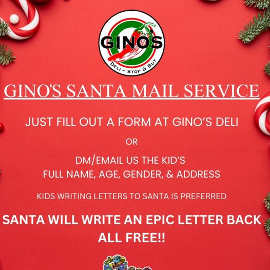 Read more about the article Free letter from Santa at Ginos Deli San Antonio