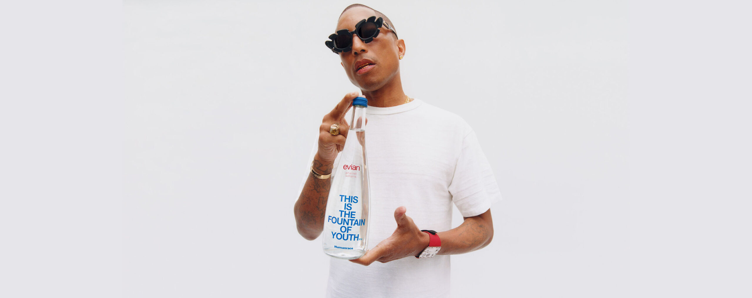 Read more about the article evian and Pharrell Williams Unveil Limited-Edition “Fountain of Youth” Bottles